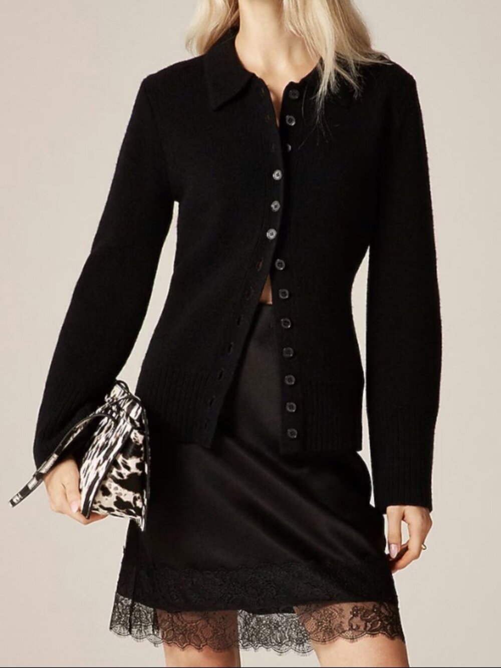 J. Crew Wool Black Cardigan